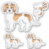 Sticker Chiens Mini Goldendoodle couleur parti abricot (Devant)