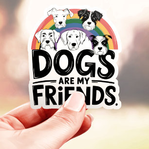 Sticker Chiens sont mes amis Rainbow Vinyl