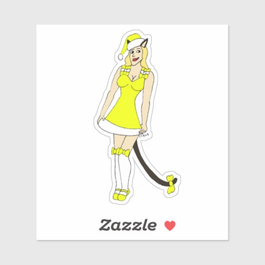 Sticker Chiffre de Noël jaune (Feuille)