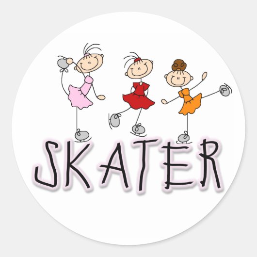 Sticker Chiffres de fille de patinage (Devant)