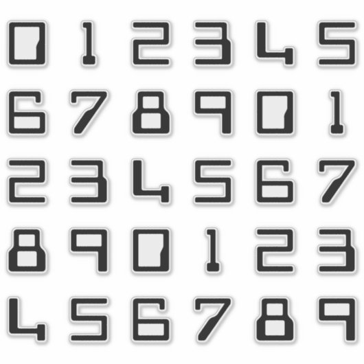 Sticker Chiffres / Numéros / Numéros (Devant)