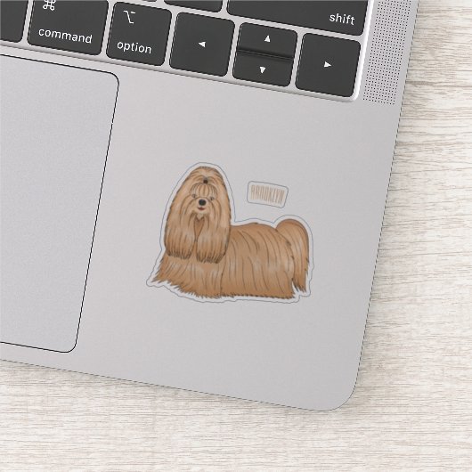 Sticker Chih tzu long cheveux dessin de chien (Détail)