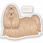 Sticker Chih tzu long cheveux dessin de chien (Recto)