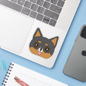 Sticker Chihuahua (Ordinateur portable avec iPhone)
