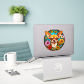 Sticker Chihuahua (Ordinateur portable sur le bureau)