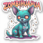 Sticker Chihuahua Chi Chichi Chiwawa Zombie Chien Hallowee (Devant)