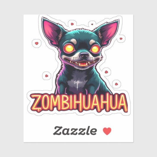 Sticker Chihuahua Chi Chichi Chiwawa Zombie Chien Hallowee (Feuille)