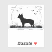 Sticker Chihuahua Chien - Halloween Moon Silhouette Classi (Feuille)