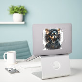 Sticker Chihuahua Cool Chien Rap Hip-Hop Gangster (Ordinateur portable sur le bureau)