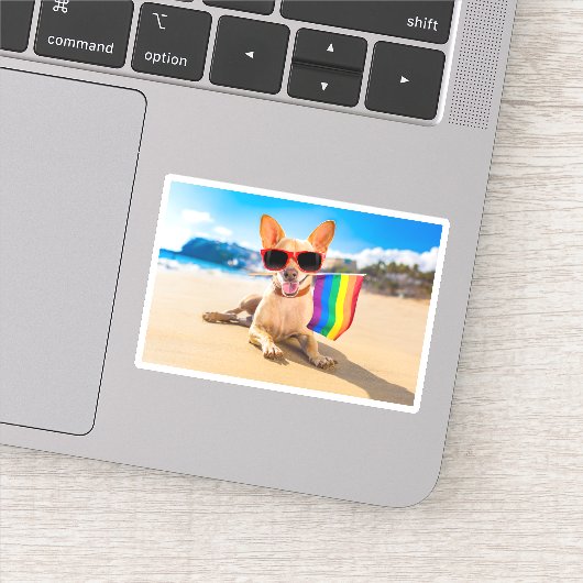 Sticker Chihuahua Dog à la plage (Détail)