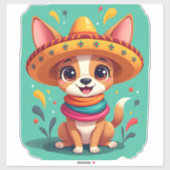 Sticker Chihuahua  Mexico  Cinco de Mayo  Funny Dog   (2) (Feuille)
