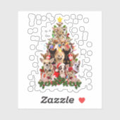 Sticker Chihuahua Noël Arbre Noël Noël Noël Noël Pour Chih (Feuille)