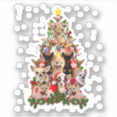 Sticker Chihuahua Noël Arbre Noël Noël Noël Noël Pour Chih (Devant)