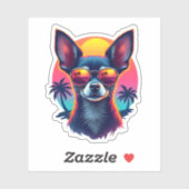 Sticker Chihuahua peinture Abstraite couleur mignonne Chie (Feuille)