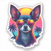 Sticker Chihuahua peinture Abstraite couleur mignonne Chie (Devant)