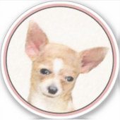 Sticker Chihuahua Peinture - Cute Original Chien Art (Devant)
