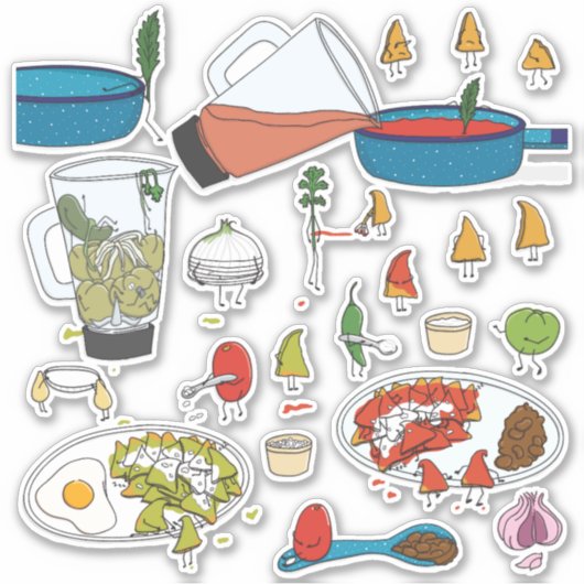 Sticker Chilaquiles getting ready (Devant)