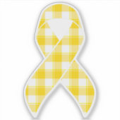 Sticker Childhood Cancer Awareness Plaid Gold Ribbon (Devant)