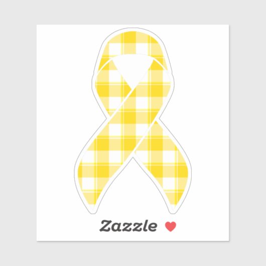 Sticker Childhood Cancer Awareness Plaid Gold Ribbon (Feuille)