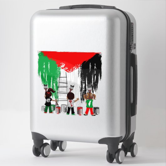 Sticker Children of Gaza Painting Palestine Flag  (Sur valise)