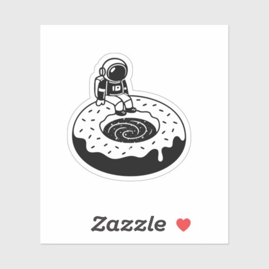 Sticker Chill Astronaut on Donut Black Hole – Space Doodle (Feuille)