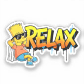 Sticker Chill Bart Relax Graffiti Urban Style Graphic Tee (Recto)