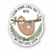 Sticker Chill Sloth, USA Animal (Devant)