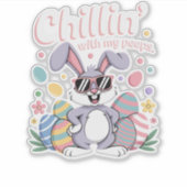 Sticker Chillin avec mes Peeps Cool Lapin de Pâques (Devant)