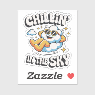 Sticker Chillin' in the Sky Cute Cloud Design pour l'été a