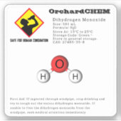 Sticker Chimie amusante Dihydrogène Monoxyde (H2O) (Devant)