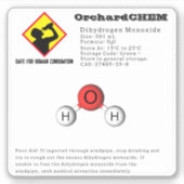Sticker Chimie amusante Dihydrogène Monoxyde (H2O) (Devant)