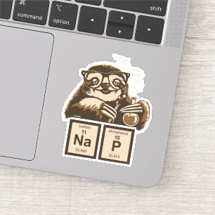 Sticker Chimie paresseux découvert nap