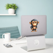 Sticker Chimp (Ordinateur portable sur le bureau)