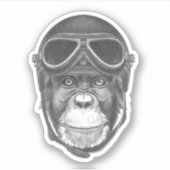 Sticker Chimpanzé vintage (Devant)