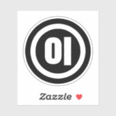 Sticker Chine coréenne Numéro 2 Deux 이 (Feuille)