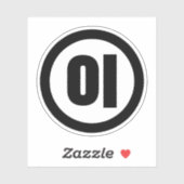 Sticker Chine coréenne Numéro 2 Deux 이 (Feuille)