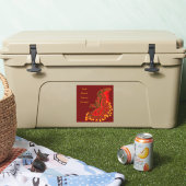 Sticker Chine Dragon rouge et or design (Glacière)