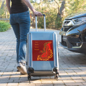 Sticker Chine Dragon rouge et or design (Valise Insitu)