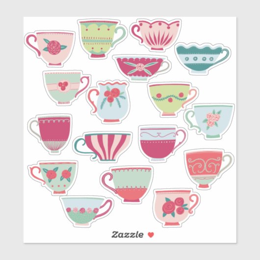 Sticker Chine Teacup (Feuille)