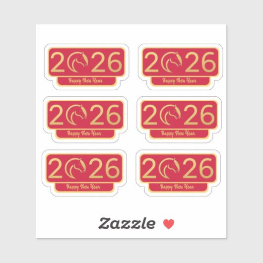 Sticker Chines New Year Horse Perfect Gift (Feuille)
