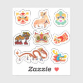 Sticker chinois dragon (Feuille)