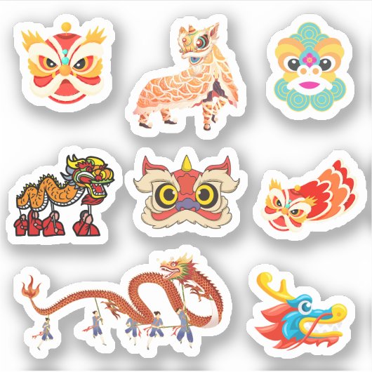 Sticker chinois dragon (Devant)