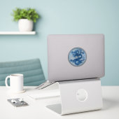 Sticker chinois Dragon, Indigo Blue et White (Ordinateur portable sur le bureau)