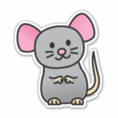 Sticker Chinois lunaire de souris rat de Nouvel An argent  (Devant)
