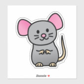 Sticker Chinois lunaire de souris rat de Nouvel An argent  (Feuille)