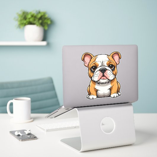 Sticker Chiot (Ordinateur portable sur le bureau)