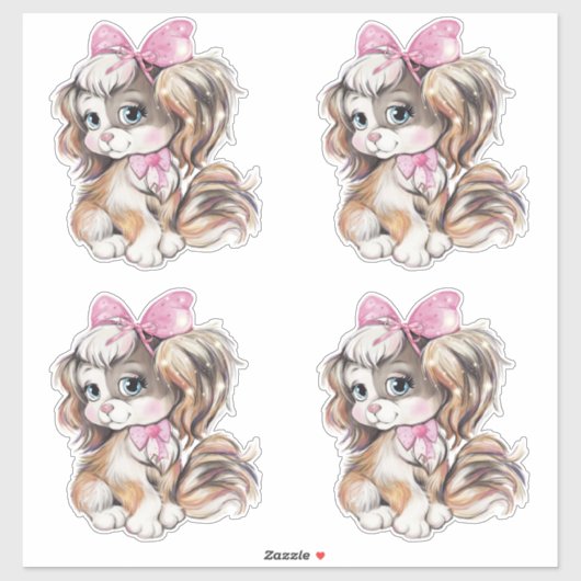 Sticker Chiot (Feuille)