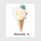 Sticker Chiot à crème glacée - Sucré et frais (Feuille)