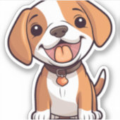 Sticker Chiot Beagle Kawaii (Devant)