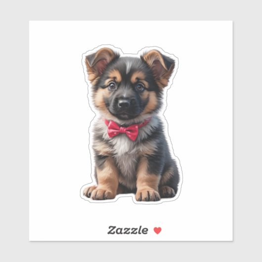 Sticker Chiot berger allemand (Feuille)